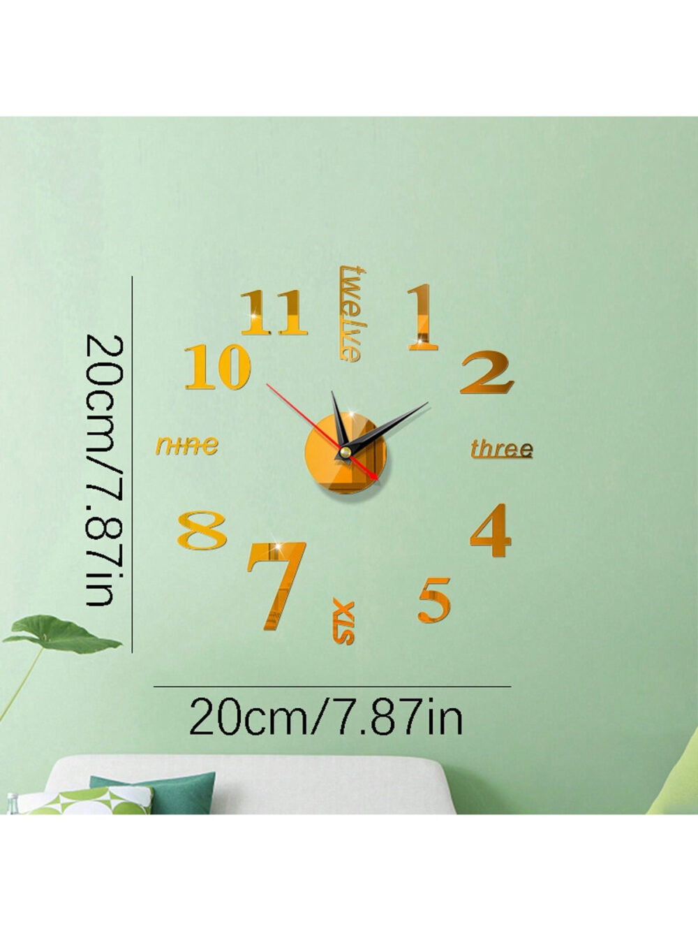 1pc Creative Acrylic DIY Wall Clock, No Drilling Required, Modern And